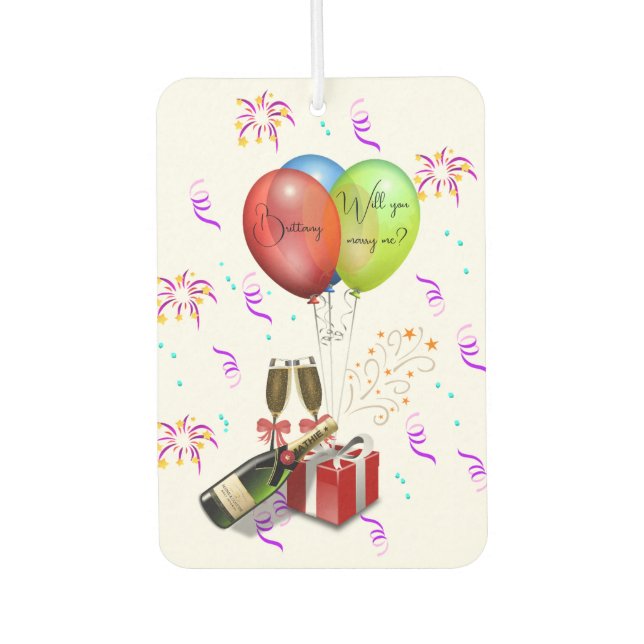 Marriage Proposal Air Freshener (Front)