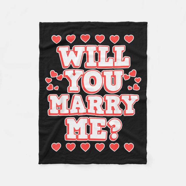 Marriage Proposal Design For Valentines Day - Will Fleece Blanket (Front)