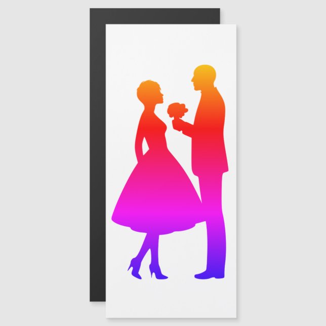 Marriage Proposal in Colour Magnetic Invitation (Front/Back)