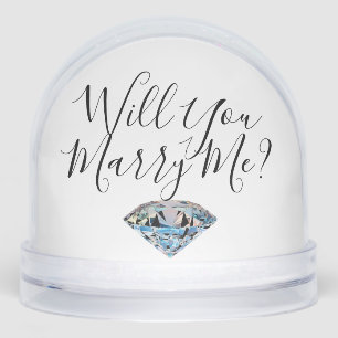 Marriage Proposal marry me name date  Snowglobe