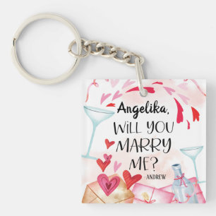 Marriage Proposal   Will You Marry Me? Custom Name Keychain