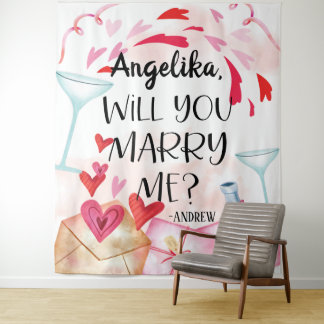 Marriage Proposal | Will You Marry Me? Custom Name Tapestry