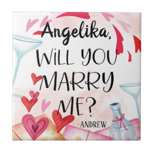 Marriage Proposal   Will You Marry Me? Custom Name Tile