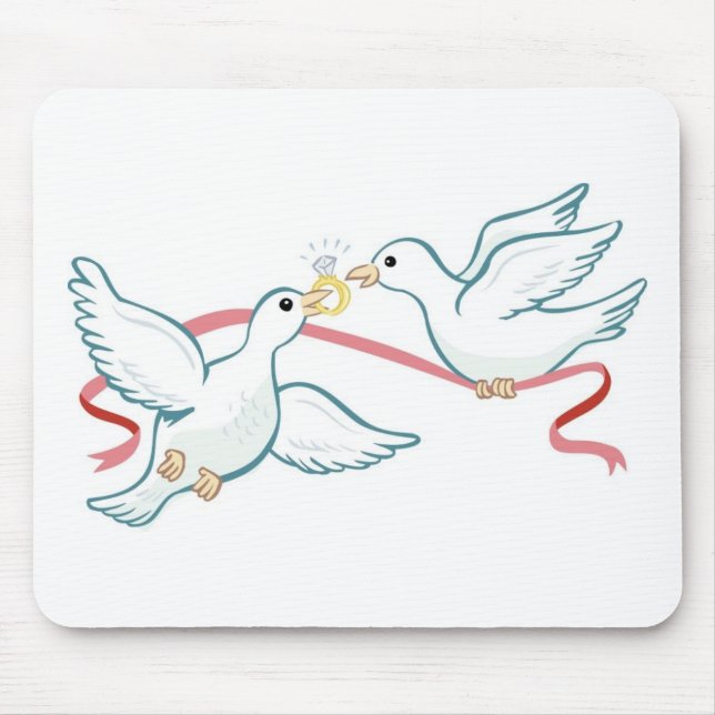 Marriage Propsal Doves Mouse Pad (Front)
