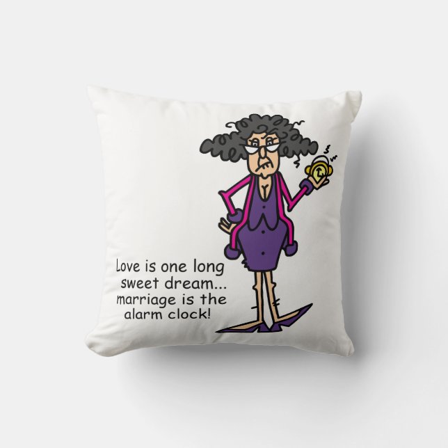 Marriage Rude Awakening Throw Pillow (Front)