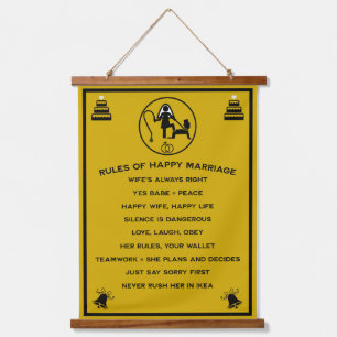 Marriage Rules For Men Hanging Tapestry