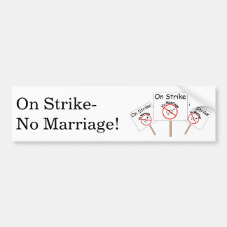 Marriage Strike Bumper Sticker-White Background Sticker