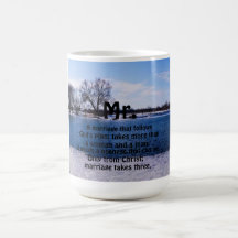 "MARRIAGE TAKES THREE" (MR.) MUG