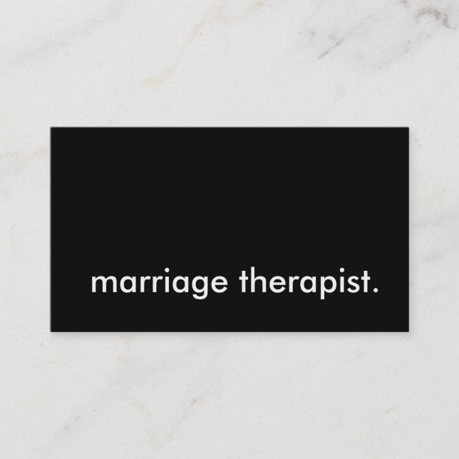 marriage therapist. business card (Front)