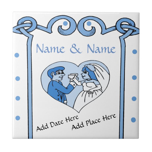 Marriage Tile, Dutch Look, Personalize Tile (Front)