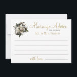 Marriage word of advice winter floral wedding card<br><div class="desc">White ivory peonies bouquet with foliage and leaves making an elegant marriage advice card for the new Mr. and Mrs. Suitable for winter floral themed weddings.</div>