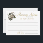 Marriage word of advice winter floral wedding card<br><div class="desc">White ivory peonies bouquet with foliage and leaves making an elegant marriage advice card for the new Mr. and Mrs. Suitable for winter floral themed weddings.</div>