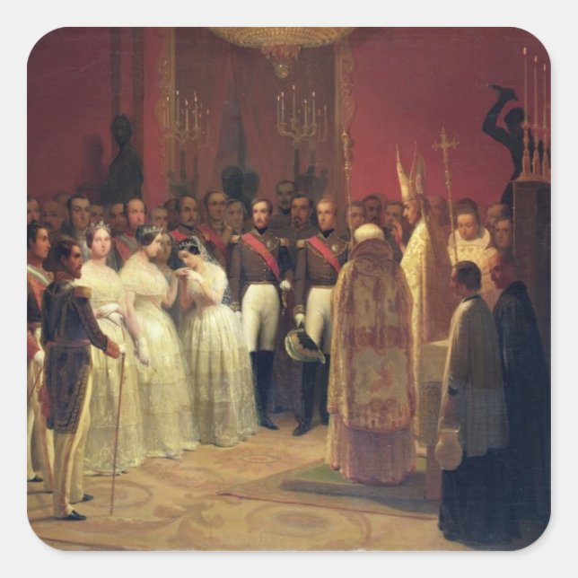 Marriages of Queen Isabella II Square Sticker (Front)