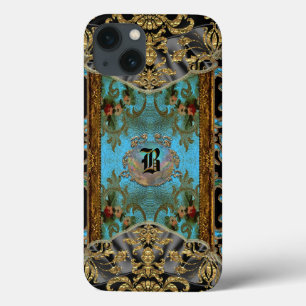 Marrie  Victorian Pattern V Monogram iPhone 13 Case