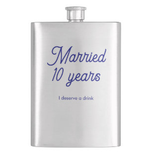 Married 10 Years Classic Flask