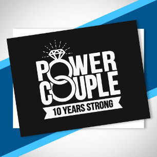 Married 10 Years Strong Couples 10th Anniversary Postcard