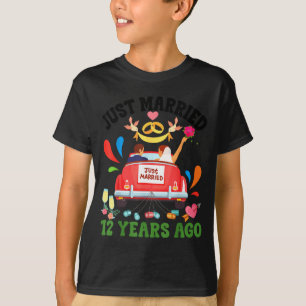 Married 12 years ago funny 12th anniversary couple T-Shirt