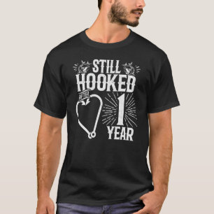 Married 1 Year - Fishing Couple - 1st Wedding Anni T-Shirt