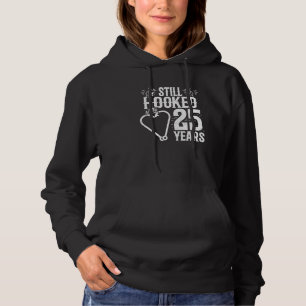 Married 25 Years - Fishing Couple - 25th Wedding A Hoodie