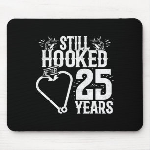 Married 25 Years - Fishing Couple - 25th Wedding A Mouse Pad