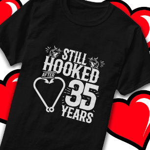 Married 35 Years Fishing Funny 35th Anniversary T-Shirt