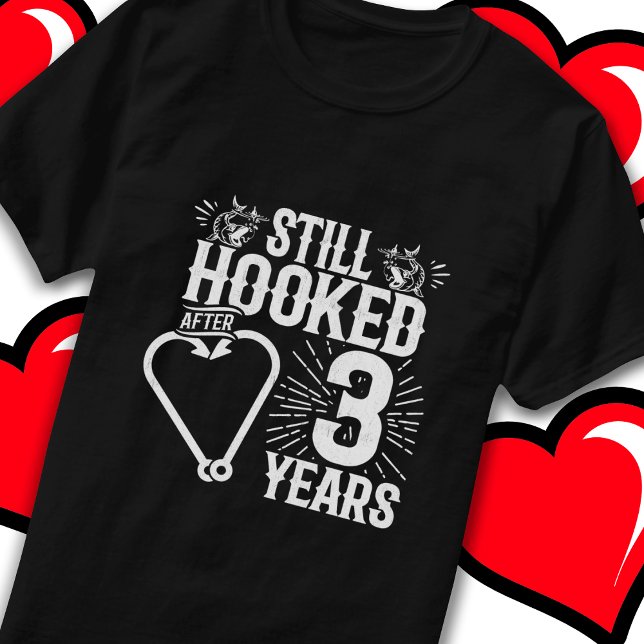 Married 3 Years Fishing Funny 3rd Anniversary T-Shirt (Creator Uploaded)