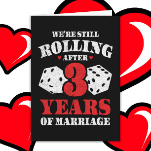 Married 3 Years Funny 3rd Wedding Anniversary Card