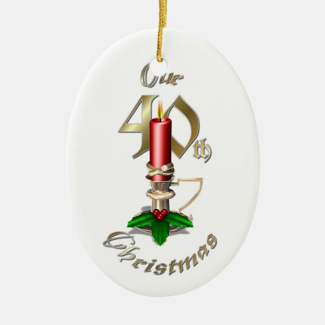 Married 40th Christmas Ornament (Front)