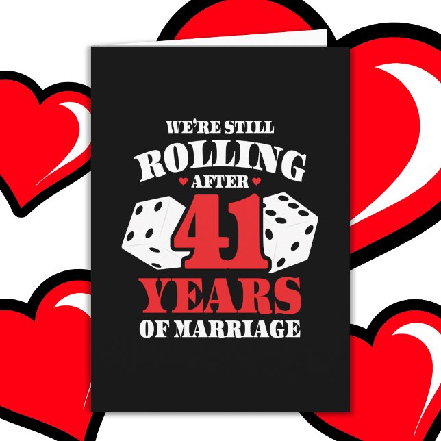 Married 41 Years Rolling Funny 41st Anniversary Card (Creator Uploaded)