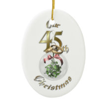 Married 45th Christmas Ornament