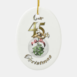 Married 45th Christmas Ornament
