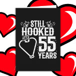 Married 55 Years Fishing Funny 55th Anniversary Card<br><div class="desc">This fun 55th wedding anniversary design is perfect for fishing couples that have been married for 55 years and are still hooked on each other & love to go fishing! Great for a 55th wedding anniversary party to celebrate 55 years of marriage! Features 'Still Hooked After 55 Years' wedding anniversary...</div>