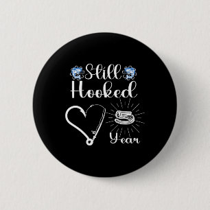 Married 5 Years - Fishing Couple - 5th Wedding Ann 2 Inch Round Button