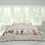 MARRIED 7 Photo Border Natural Beige King Size Duvet Cover<br><div class="desc">Custom king size duvet cover for married couples, personalized with 7 of your favourite photos. The photo template is set up for you to add your pictures, working left to right, which will be displayed in portrait format in a simple grid style photo collage. The word "MARRIED" is lettered in...</div>