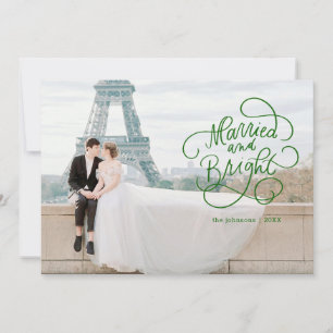 Married and Bright Newlywed Flat Holiday Card