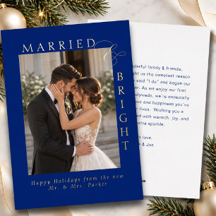 Married and Bright Newylwed Photo Foil Card