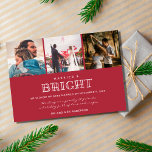 Married and Bright We Eloped Christmas Card<br><div class="desc">Christmas cards to announce your elopement in a three photo "Married and Bright" red and white design. Customized with your text and three square photos. (Crop to squares before uploading for best results.) Contact me if you need assistance or have a customization request.</div>