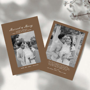 Married and Merry Bow Photo Christmas Newlyweds Holiday Card
