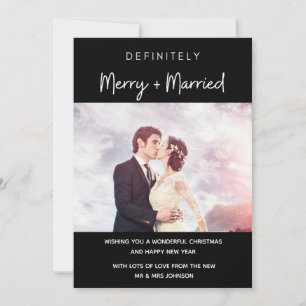 Married and Merry Christmas Holiday Newlywed Photo Card