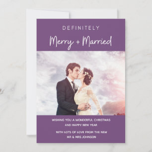 Married and Merry Christmas Holiday Newlywed Photo Card