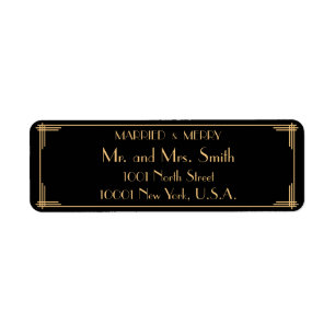 Married And Merry Christmas Return Address Labels
