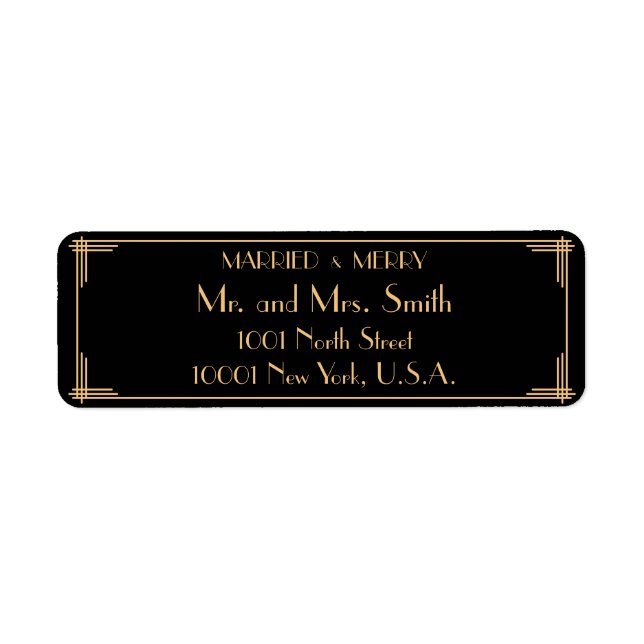 Married And Merry Christmas Return Address Labels (Front)