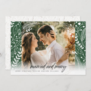 Married and Merry Elegant Holiday Card