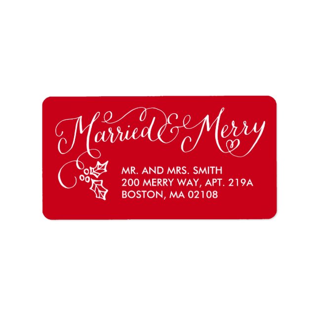 Married and Merry Holiday Address Labels (Front)