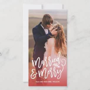 Married and Merry Holiday Photo Red Card