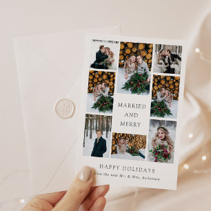 Married and Merry Multi Photo First Christmas Holiday Card
