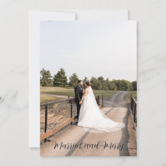 Married And Merry Script Font Invitation