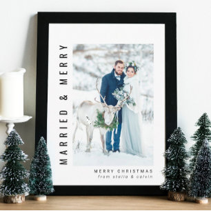 Married and Merry Wedding Photo Holiday Card