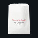 Married & bright add couple name wedding add date  favour bag<br><div class="desc">For lovers like us</div>