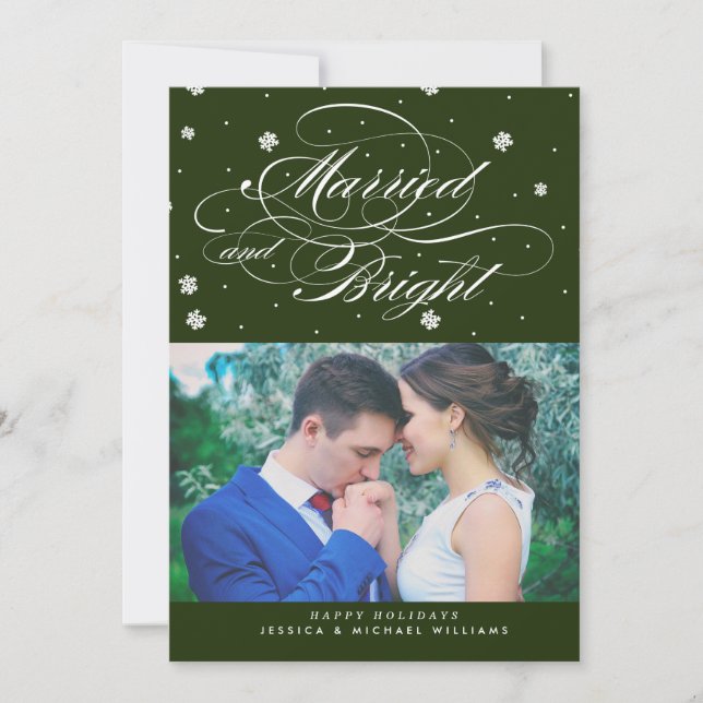 Married & Bright Christmas Photo Cards (Front)